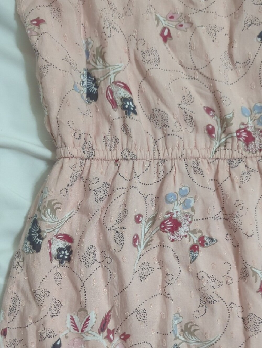 LOFT Floral Clip Dot Flounce Dress, Color Blush Whisper Pink Size S - Picture 5 of 16
